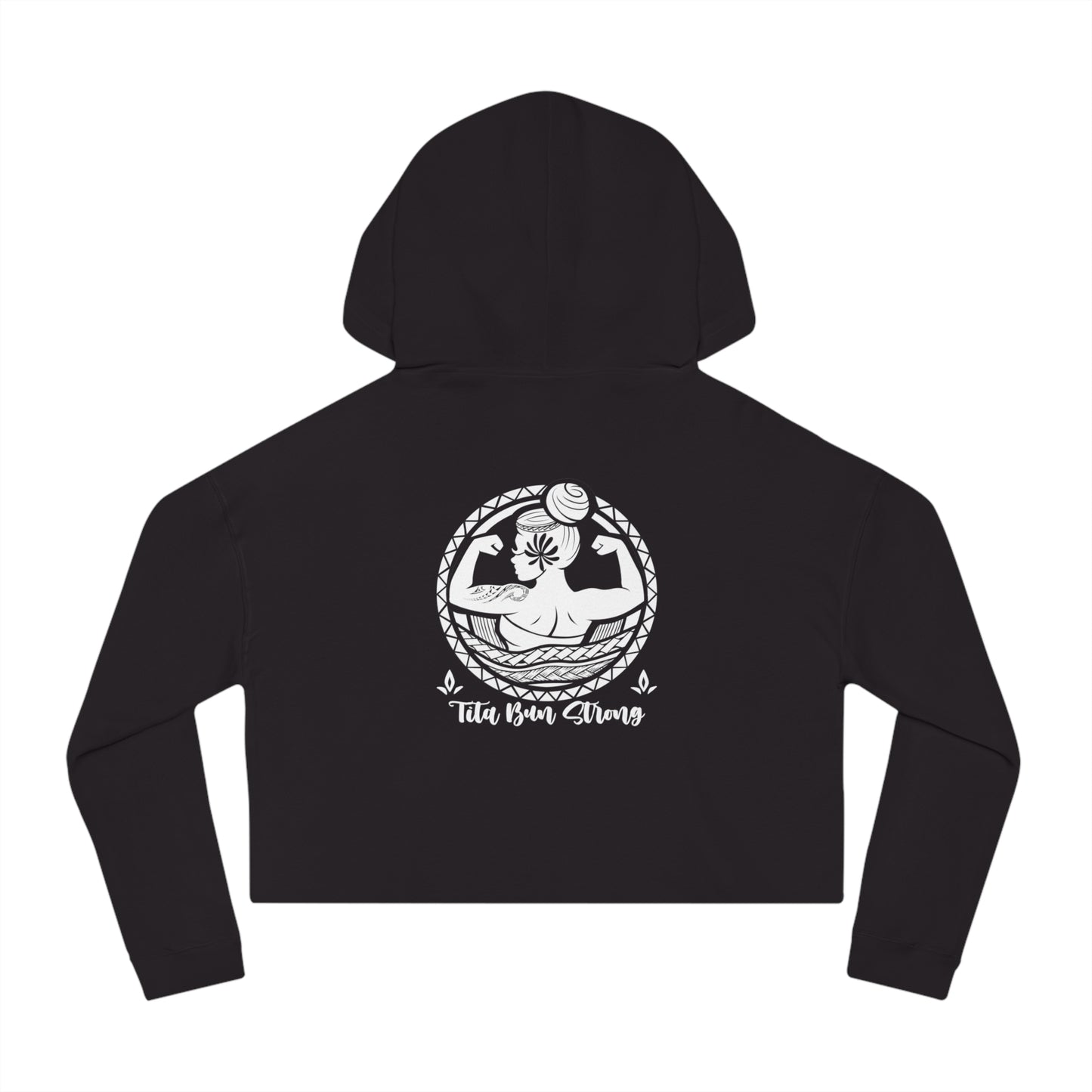 Cropped Top Hoodie — "Powered by Faith, Strengthened by Grace"