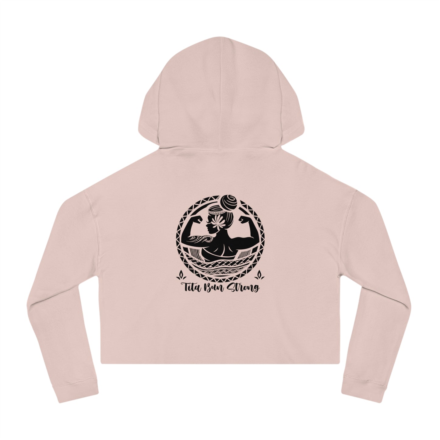 Cropped Top Hoodie — "Powered by Faith, Strengthened by Grace"