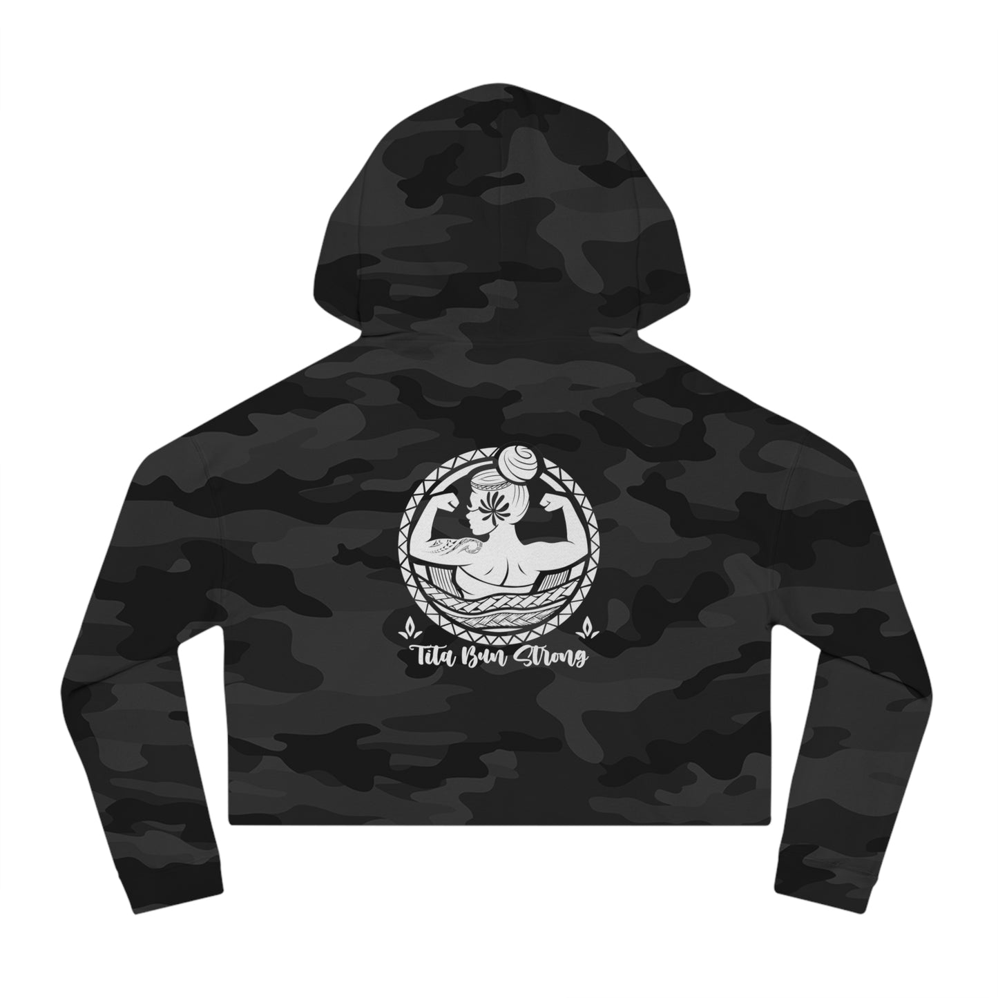 Cropped Top Hoodie — "Powered by Faith, Strengthened by Grace"