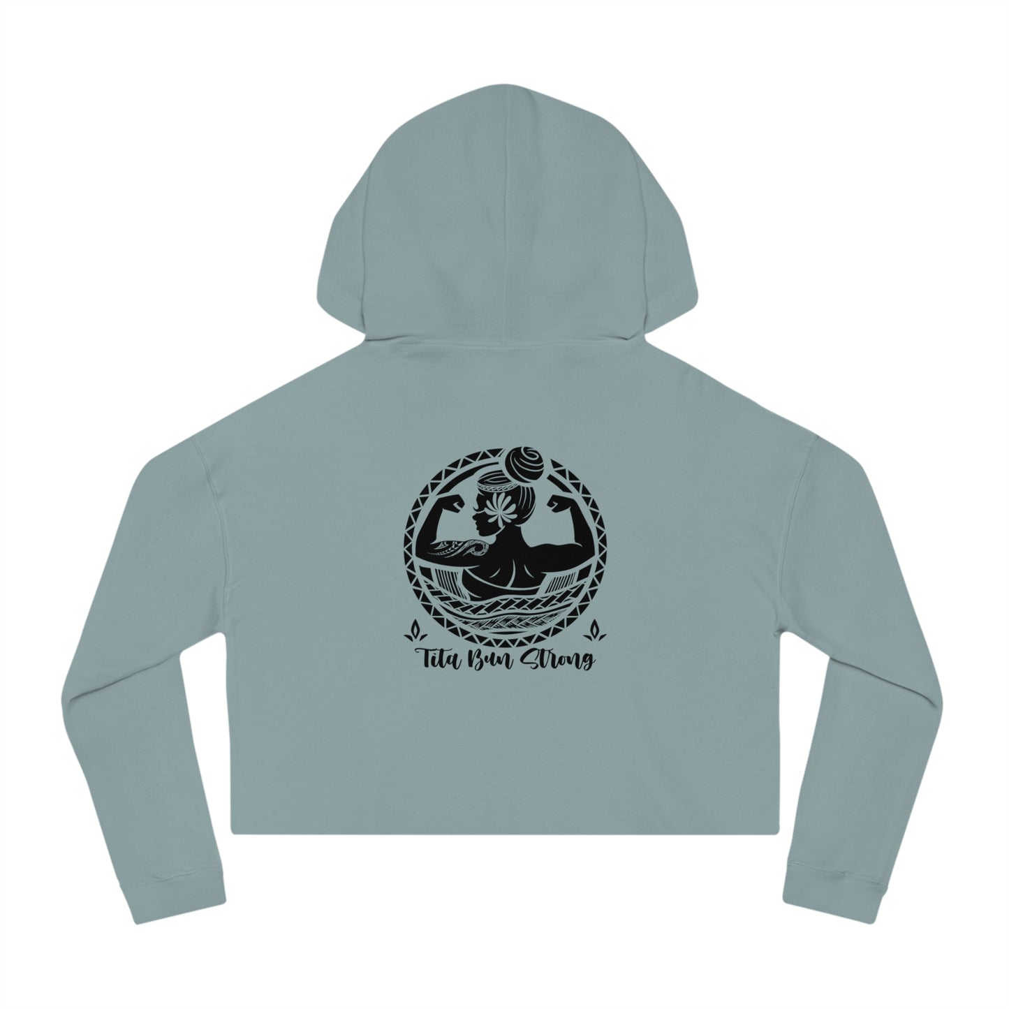 Cropped Top Hoodie — "Powered by Faith, Strengthened by Grace"
